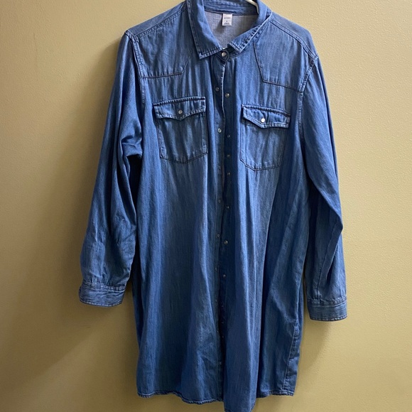 Old Navy Blue Denim Shirt Dress - Picture 4 of 6